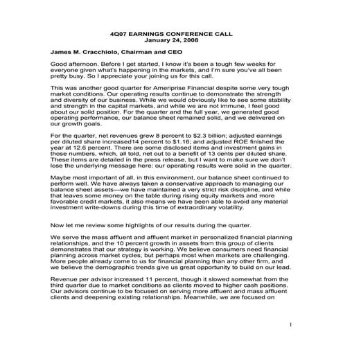 ameriprise 4Q07_TalkingPoints_FINAL