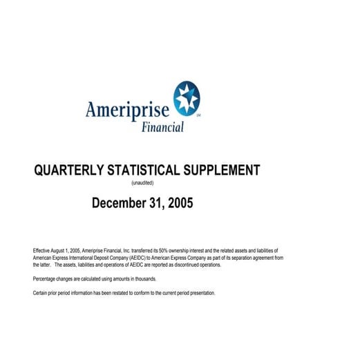 ameriprise 4Q05_Supplement