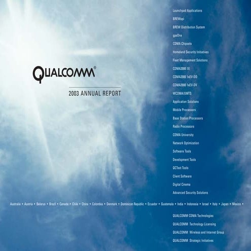 qualcomm annual reports 2003