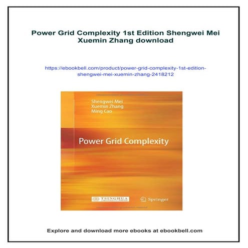 Power Grid Complexity 1st Edition Shengwei Mei Xuemin Zhang | PDF