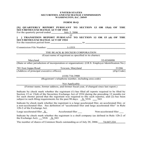 black&decker 10Q_Q206