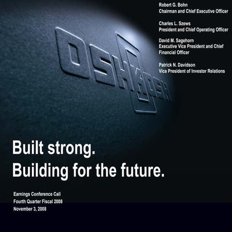 oshkosh   OSK_Q4_2008_Earnings_Release_Slides