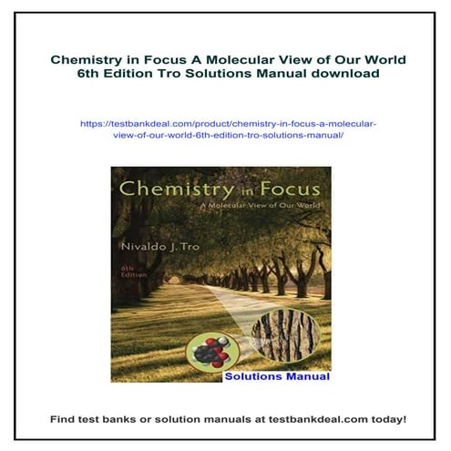Chemistry in Focus A Molecular View of Our World 6th Edition Tro ...