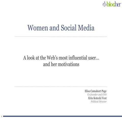 Women, Social Media, Politics