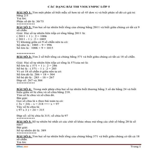120 bài toán luyện thi violympic lớp 5 có đáp án