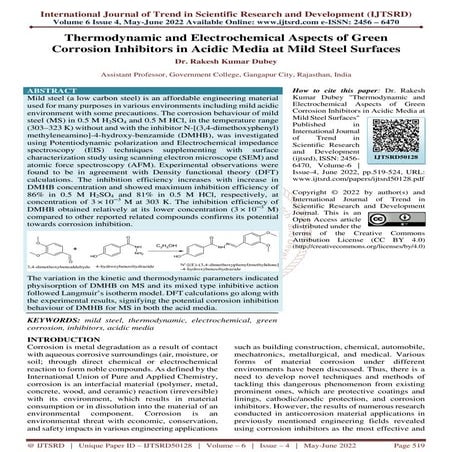 Thermodynamic and Electrochemical Aspects of Green Corrosion Inhibitors in Ac...