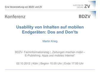 Usability von Inhalten auf mobilen Endgeräten: Dos and Don’ts
