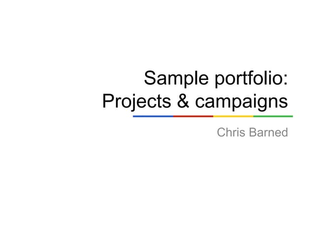 Sample portfolio: Projects & campaigns