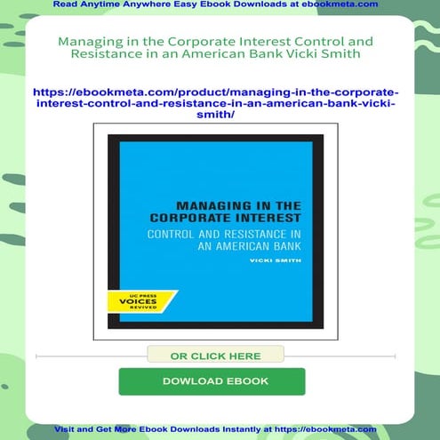 Managing in the Corporate Interest Control and Resistance in an ...