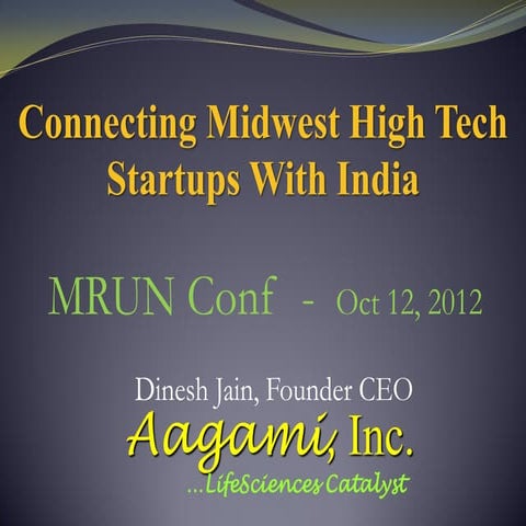 MRUN India Presentation by Aagami