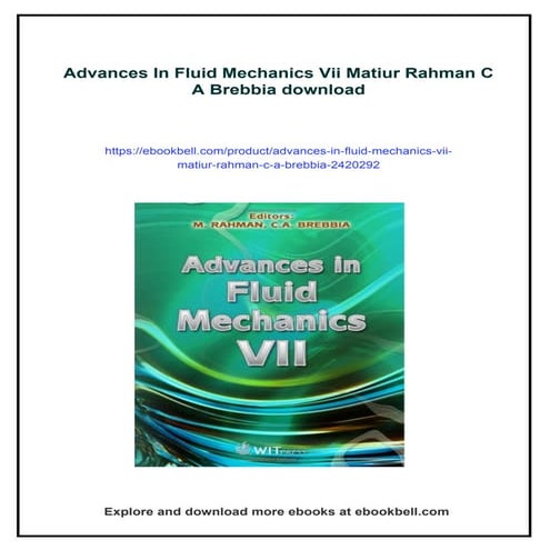 Advances In Fluid Mechanics Vii Matiur Rahman C A Brebbia