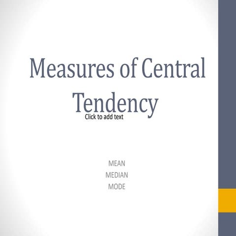  Central tendency