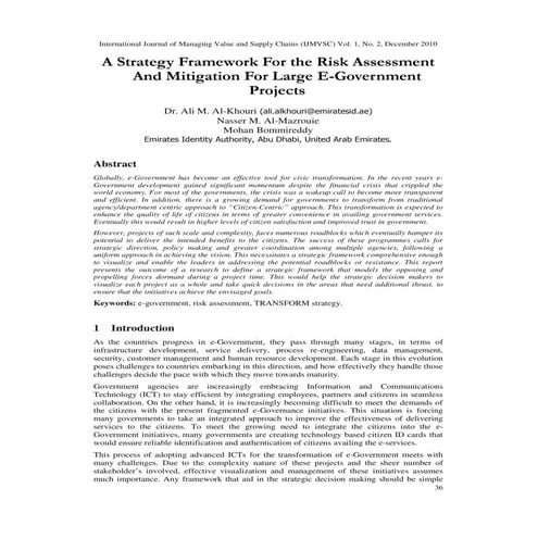 A strategy framework for the risk assessment and mitigation for large e ...