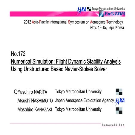 Numerical Simulation: Flight Dynamic Stability Analysis Using Unstructured Ba...