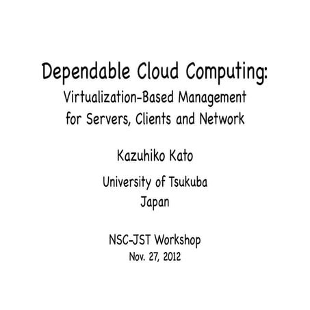Dependable Cloud Comuting