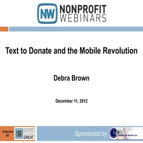 Text to Donate and the Mobile Revolution
