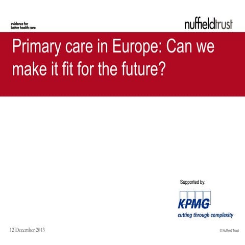 Primary care in Europe: can we make it fit for the future? | PDF