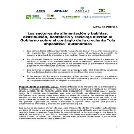 Subida impuestos autonómicos sobre el consumo