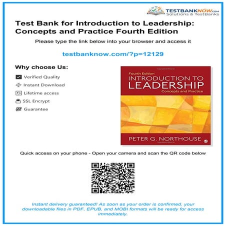 Test Bank for Introduction to Leadership: Concepts and Practice Fourth ...