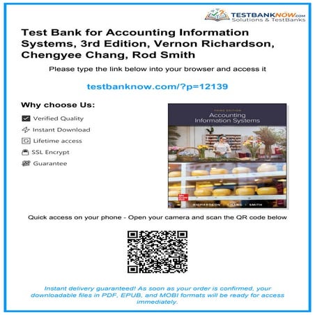 TEST BANK For Accounting Information Systems 4th Edition by Vernon ...