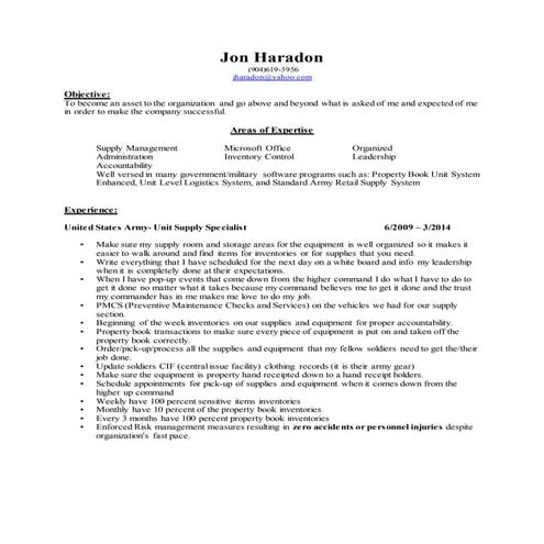 Jon Haradon Resume