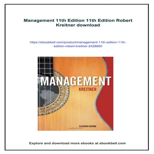 Management 11th Edition 11th Edition Robert Kreitner