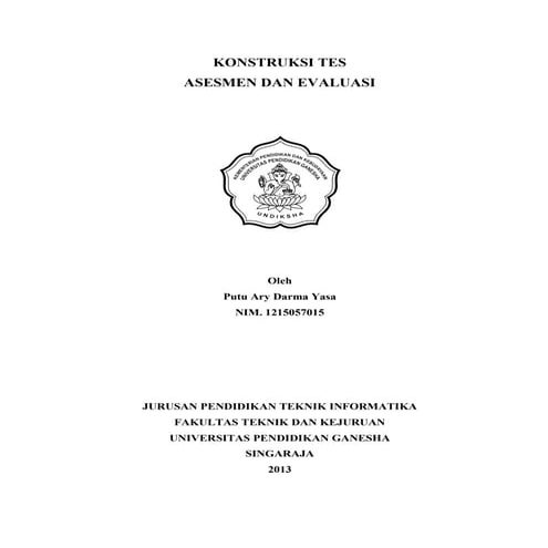 Latihan Konstruksi Tes Essay dilengkapi dengan Rubrik (Asesmen dan Evaluasi)