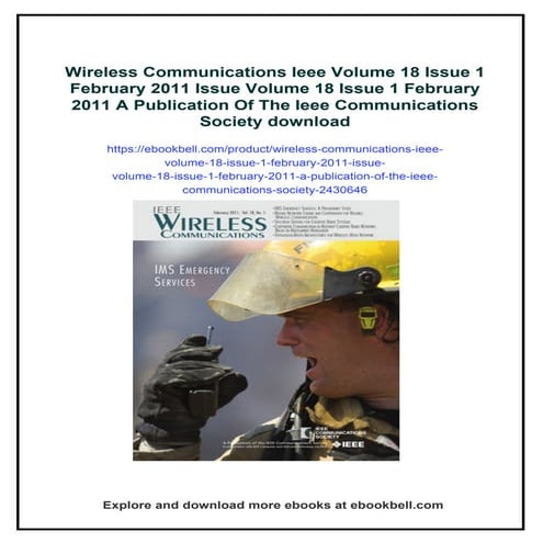 Wireless Communications Ieee Volume 18 Issue 1 February 2011 Issue ...