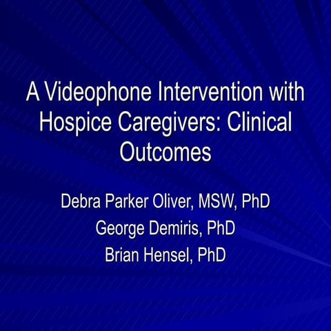 Clinical Outcomes of VideoPhone Intervention