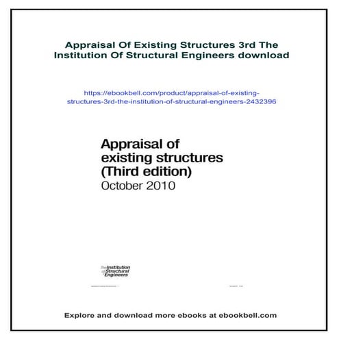 Appraisal Of Existing Structures 3rd The Institution Of Structural Engineers