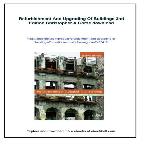 Refurbishment And Upgrading Of Buildings 2nd Edition Christopher A ...