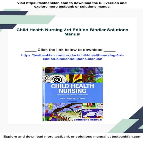 Child Health Nursing 3rd Edition Bindler Solutions Manual