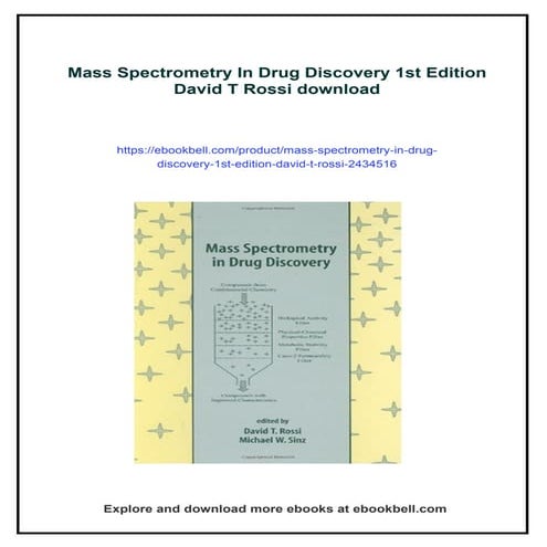 Mass Spectrometry In Drug Discovery 1st Edition David T Rossi | PDF