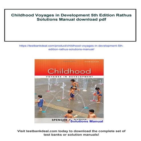 Childhood Voyages in Development 5th Edition Rathus Solutions Manual