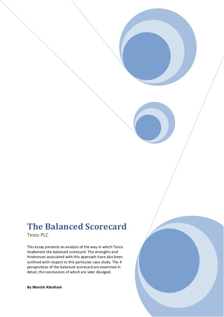 balanced scorecard essay