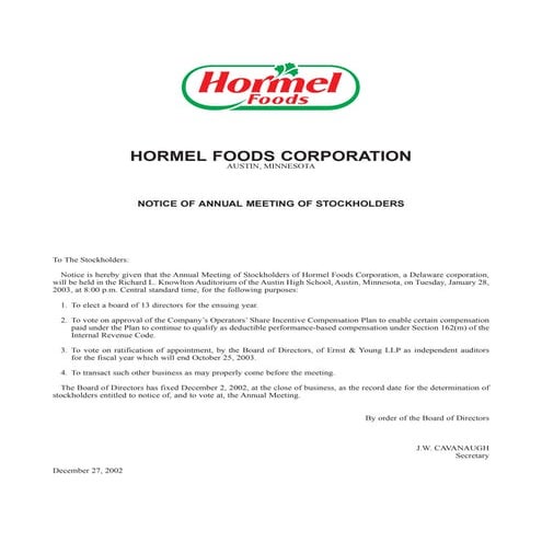 hormel foods  2002_proxy
