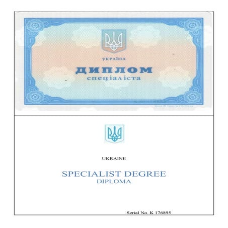 Specialist Degree Diploma and Transcript