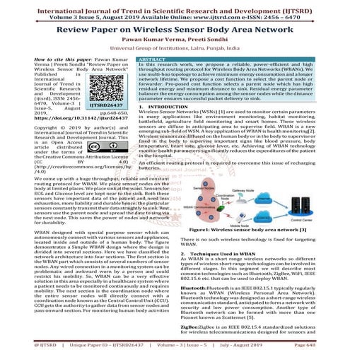 Review Paper on Wireless Sensor Body Area Network