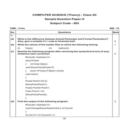 computer science sample papers 2 | PDF
