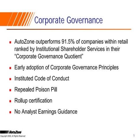 autozone  CorpGovernanceOverview020507