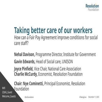 Taking better care of our workers: How can a Fair Pay Agreement improve condi...