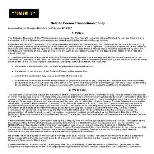 apple Related Party Transactions Policy | PDF