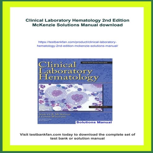Clinical Laboratory Hematology 2nd Edition McKenzie Solutions Manual | PDF