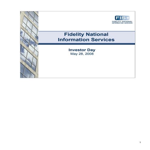 TPS FIS 2008 Investor Day Presentation