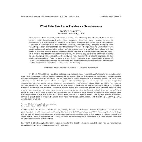 What Data Can Do: A Typology of Mechanisms . Angèle Christin 