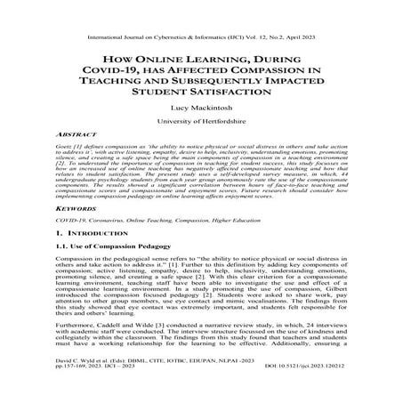 HOW ONLINE LEARNING, DURING COVID-19, HAS AFFECTED COMPASSION IN TEACHING AND...