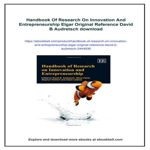 Handbook Of Research On Innovation And Entrepreneurship Elgar Original ...