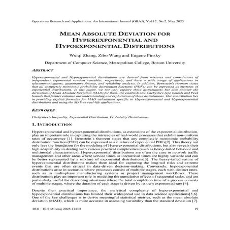 Mean Absolute Deviation for Hyperexponential and Hypoexponential ...
