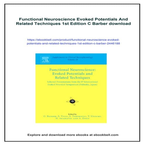 Functional Neuroscience Evoked Potentials And Related Techniques 1st Edition C Barber