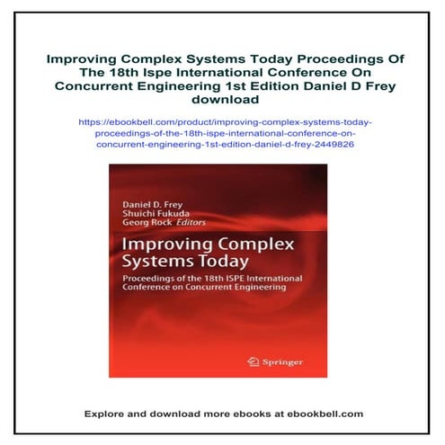 Improving Complex Systems Today Proceedings Of The 18th Ispe International Co...
